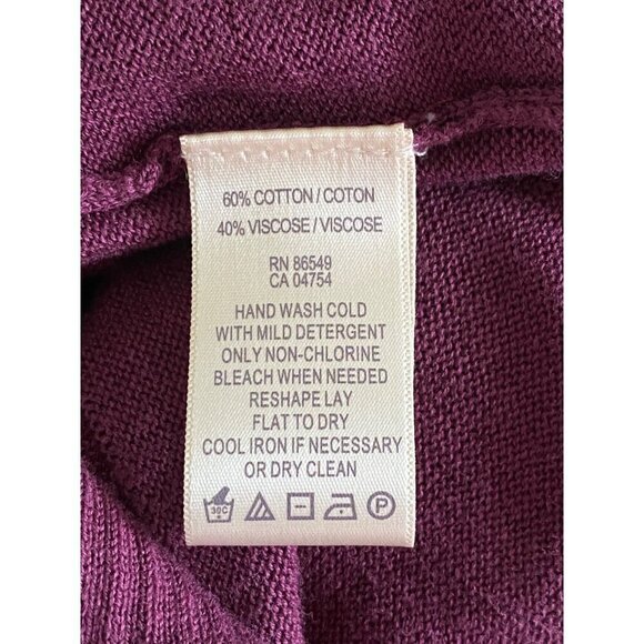 Tommy Bahama Burgundy Island Waterfall Cardigan, 3/4 Sleeves Women's Size L - Picture 8 of 8